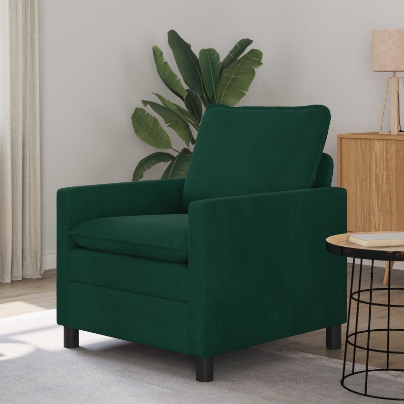 vidaXL Καναπές Σκούρο Πράσινο 76 x 81 x 87,5 εκ Βελούδο