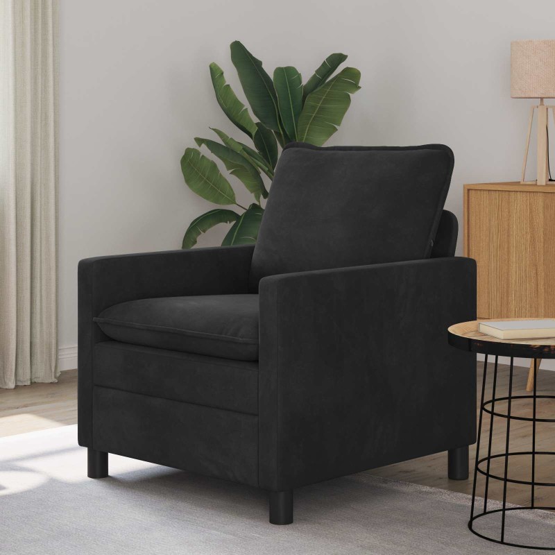 vidaXL Καναπές Μαύρο 76 x 81 x 87,5 εκ Βελούδο