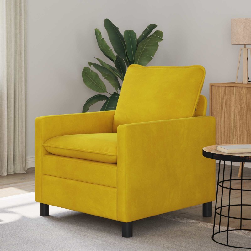 vidaXL Καναπές Κίτρινο 76 x 81 x 87,5 εκ Βελούδο