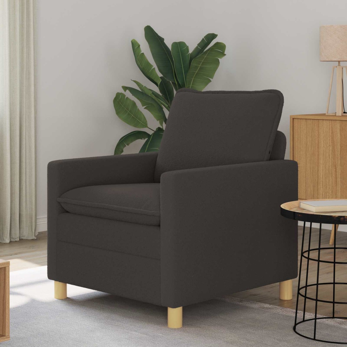 vidaXL Καναπές Σκούρο Γκρι 76 x 81 x 87,5 εκ Ύφασμα