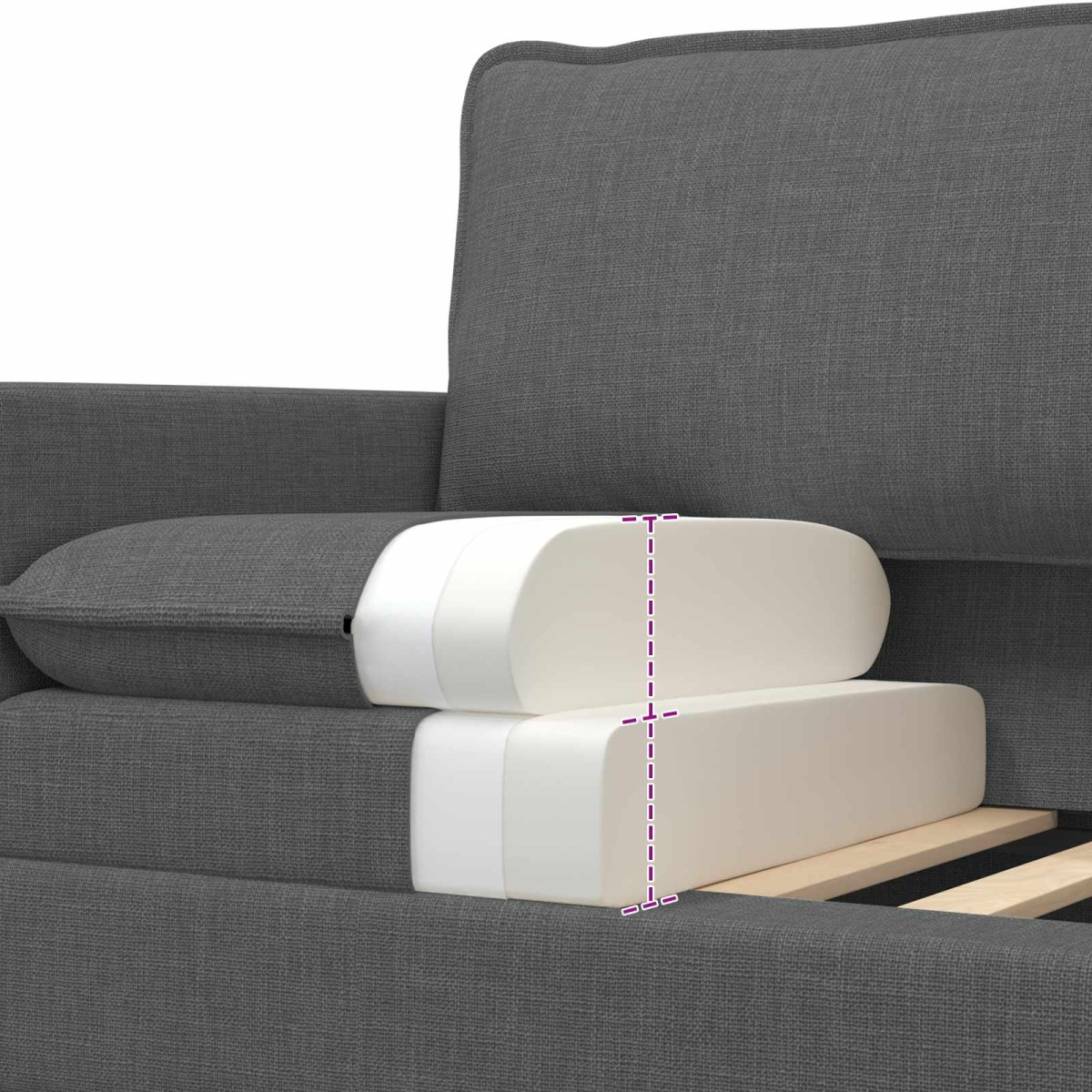 vidaXL Καναπές Σκούρο Γκρι 126 x 81 x 87,5 εκ Ύφασμα