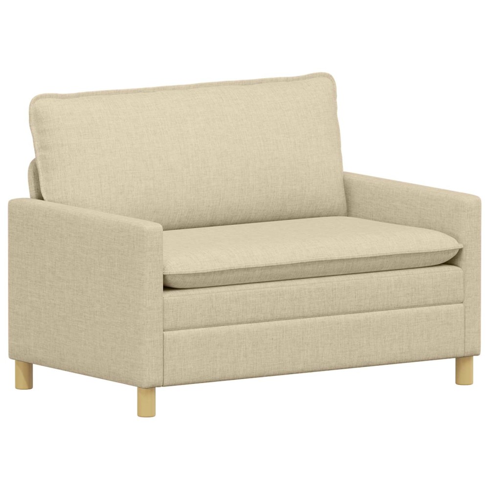 vidaXL Καναπές Κρεμ 126 x 81 x 87,5 εκ Ύφασμα