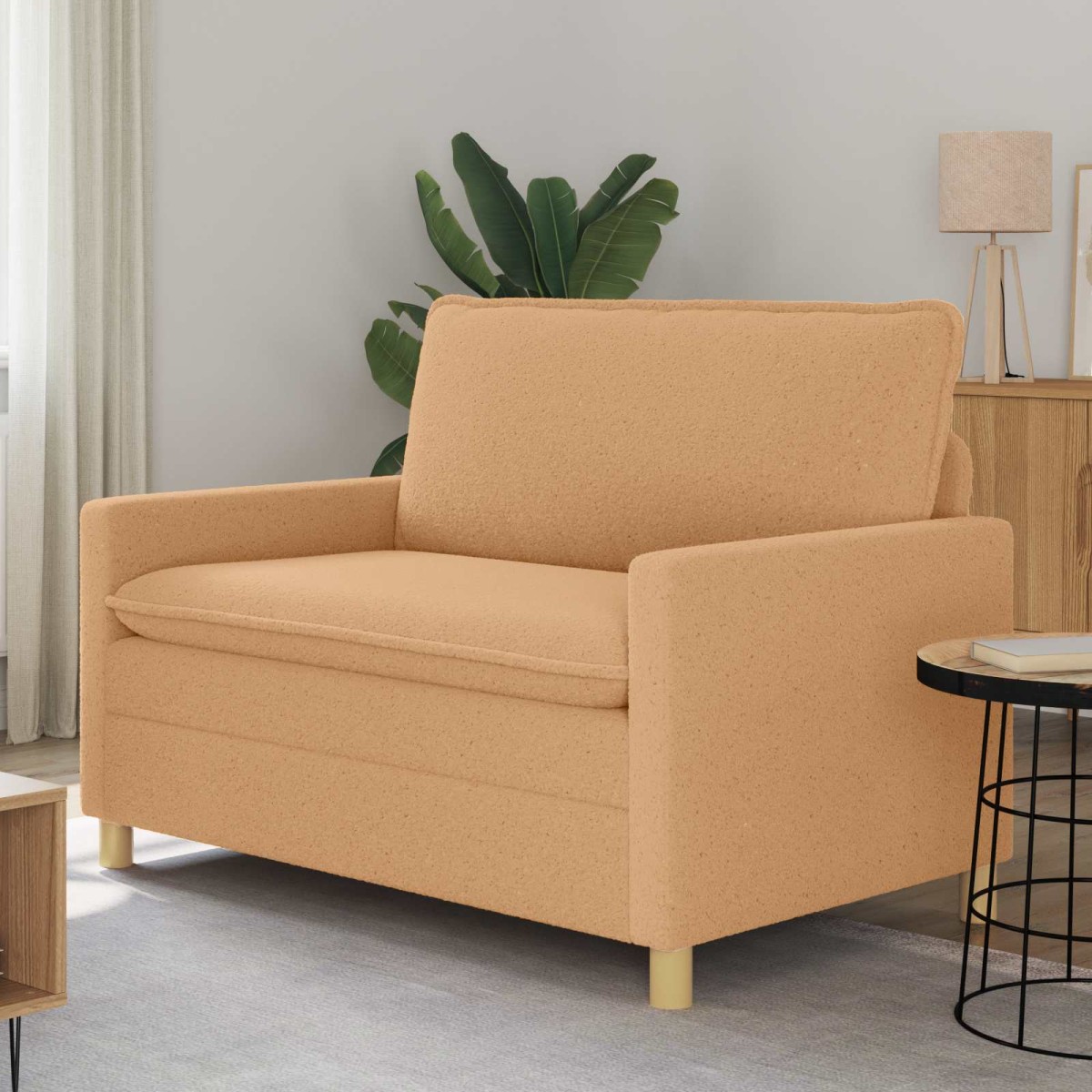 vidaXL Καναπές Μπεζ 126 x 81 x 87,5 εκ Ύφασμα