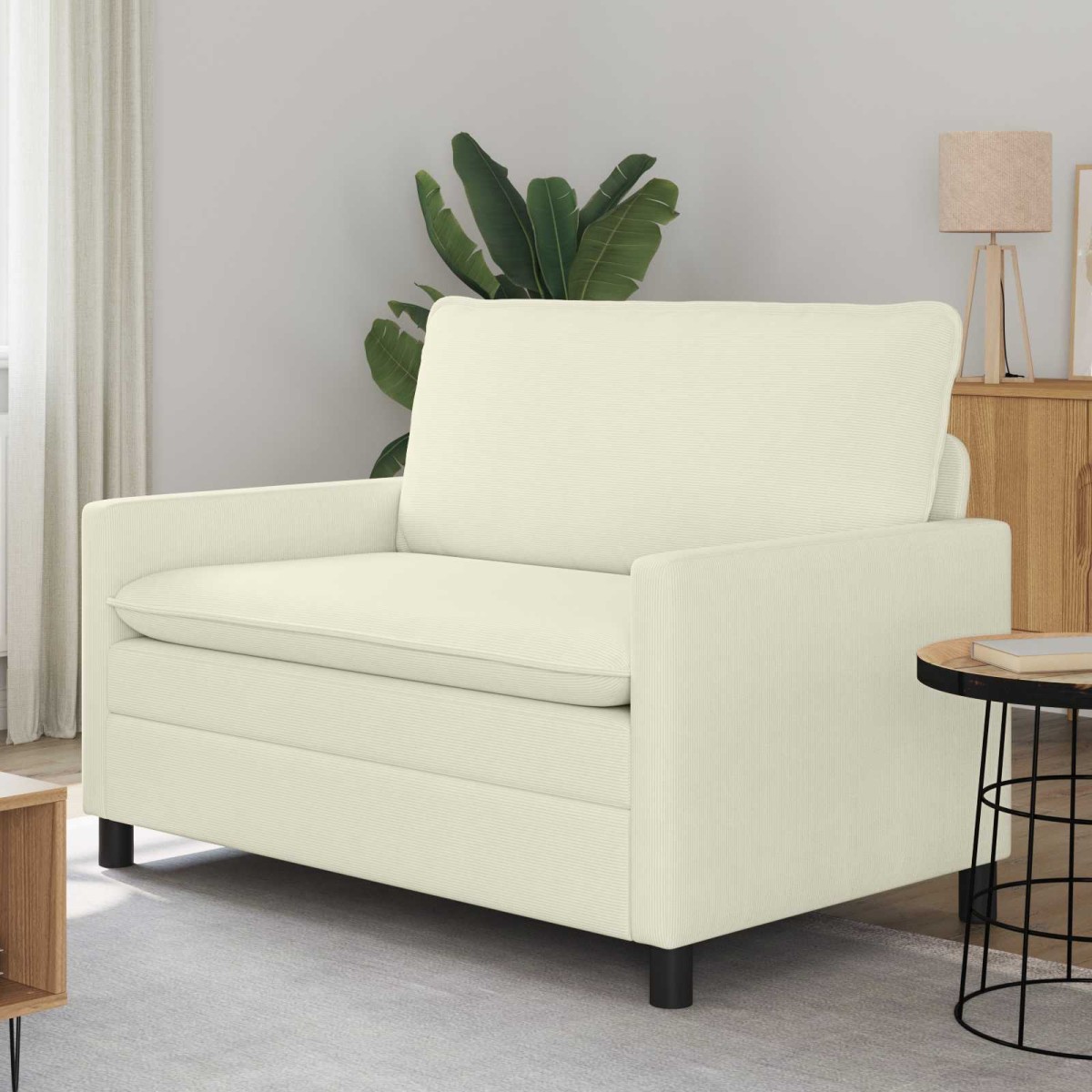 vidaXL Καναπές Κρεμ 126 x 81 x 87,5 εκ Ύφασμα