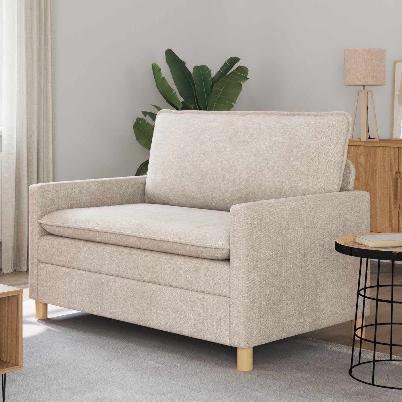vidaXL Καναπές Κρεμ 126 x 81 x 87,5 εκ Πολυεστέρας
