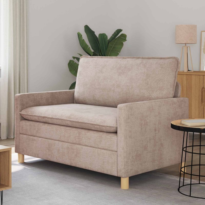vidaXL Καναπές Μπεζ 126 x 81 x 87,5 εκ Πολυεστέρας