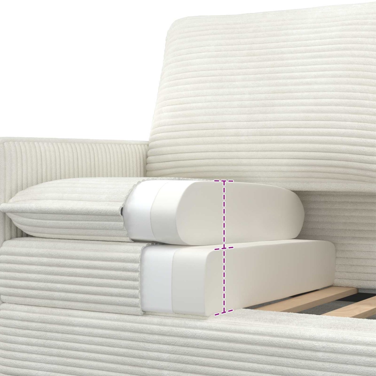 vidaXL Καναπές Κρεμ 126 x 81 x 87,5 εκ Πολυεστέρας