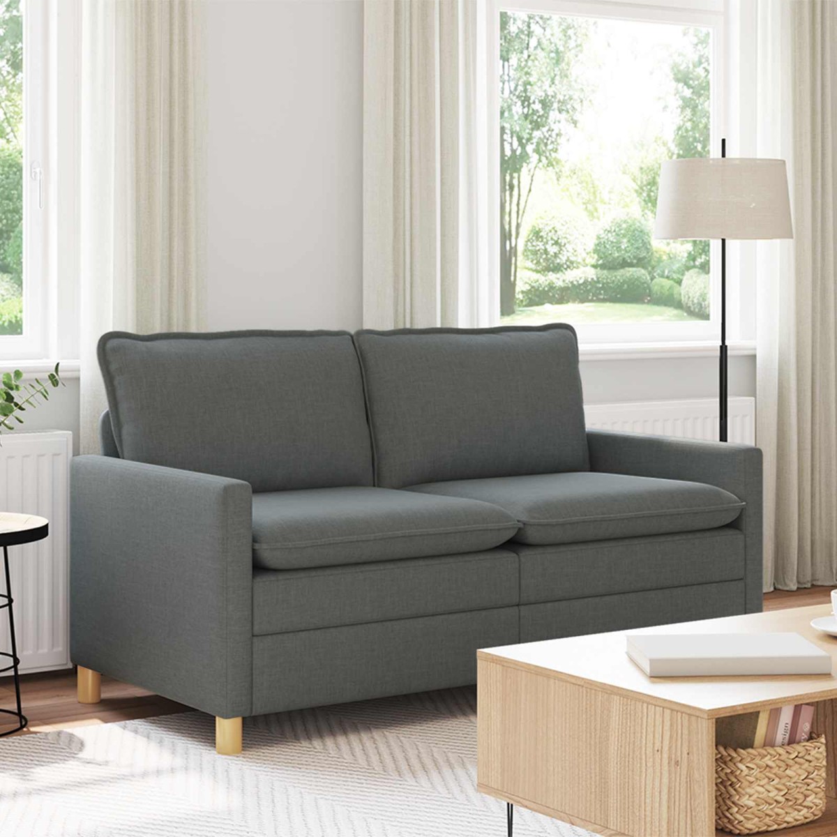 vidaXL Καναπές Σκούρο Γκρι 156 x 81 x 87,5 εκ Ύφασμα