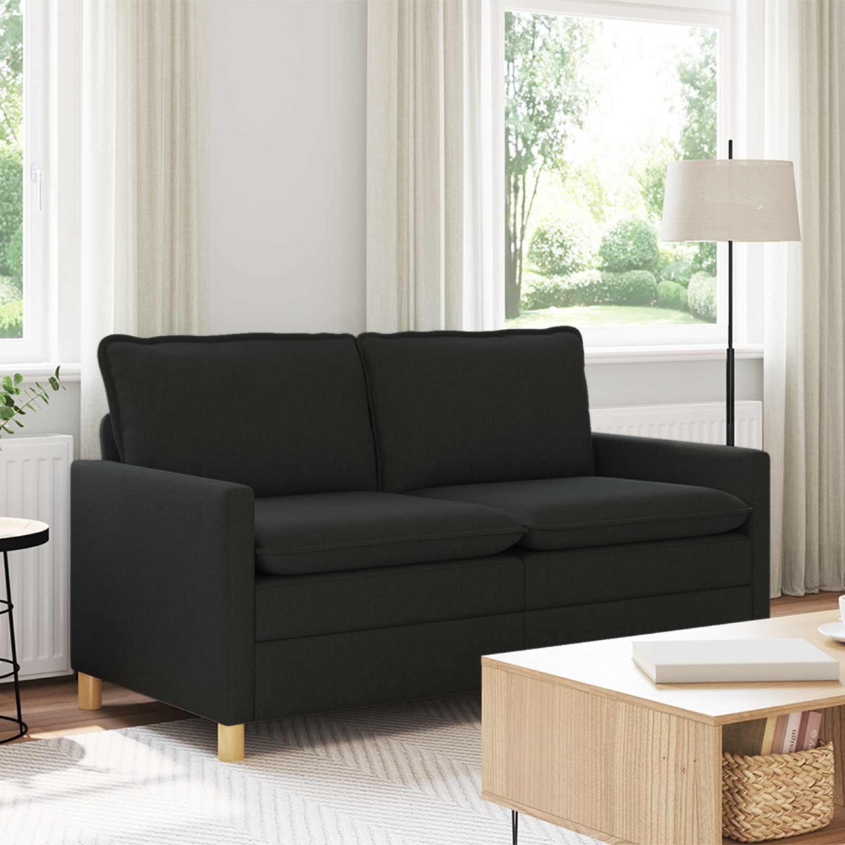 vidaXL Καναπές Μαύρο 156 x 81 x 87,5 εκ Ύφασμα