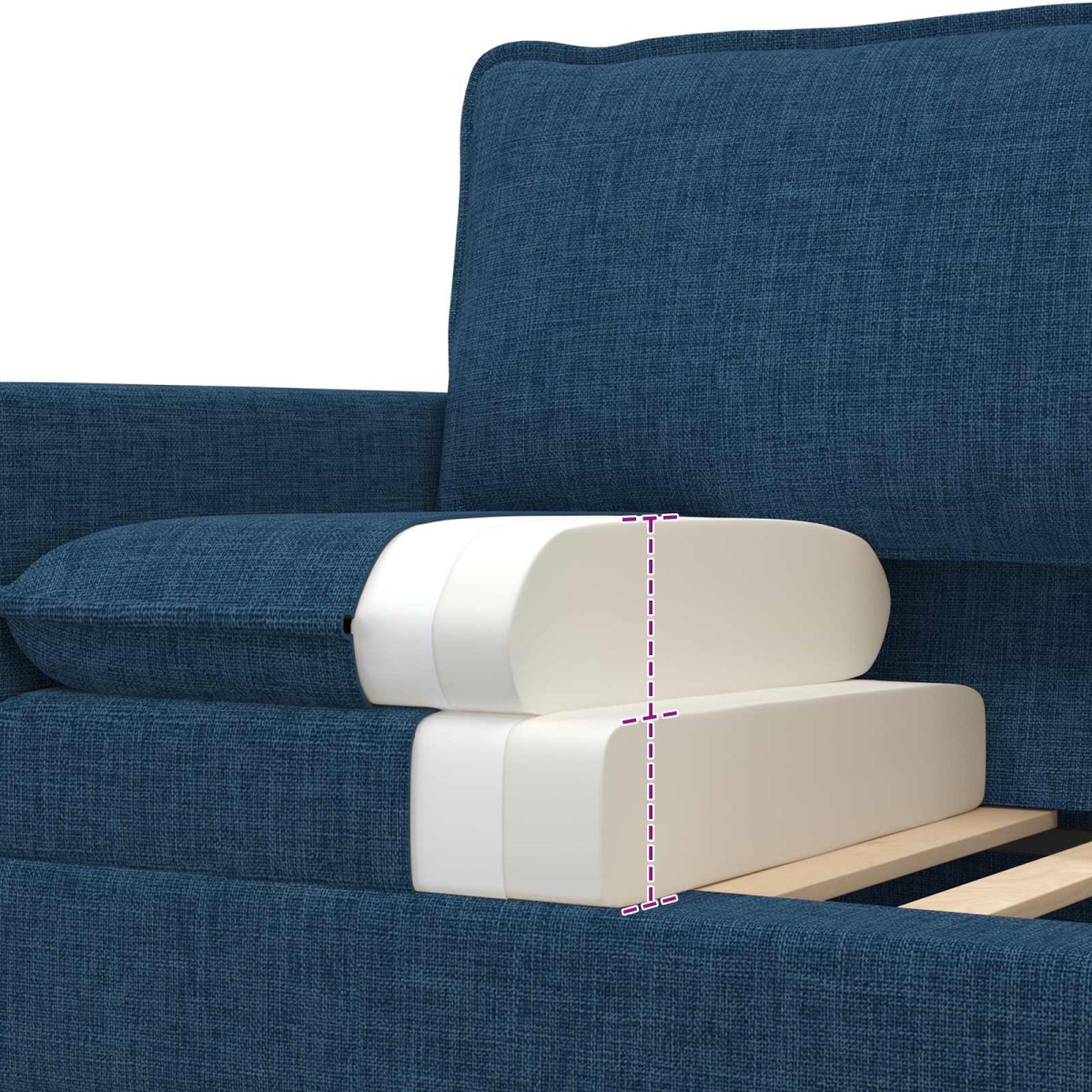 vidaXL Καναπές Μπλε 156 x 81 x 87,5 εκ Ύφασμα