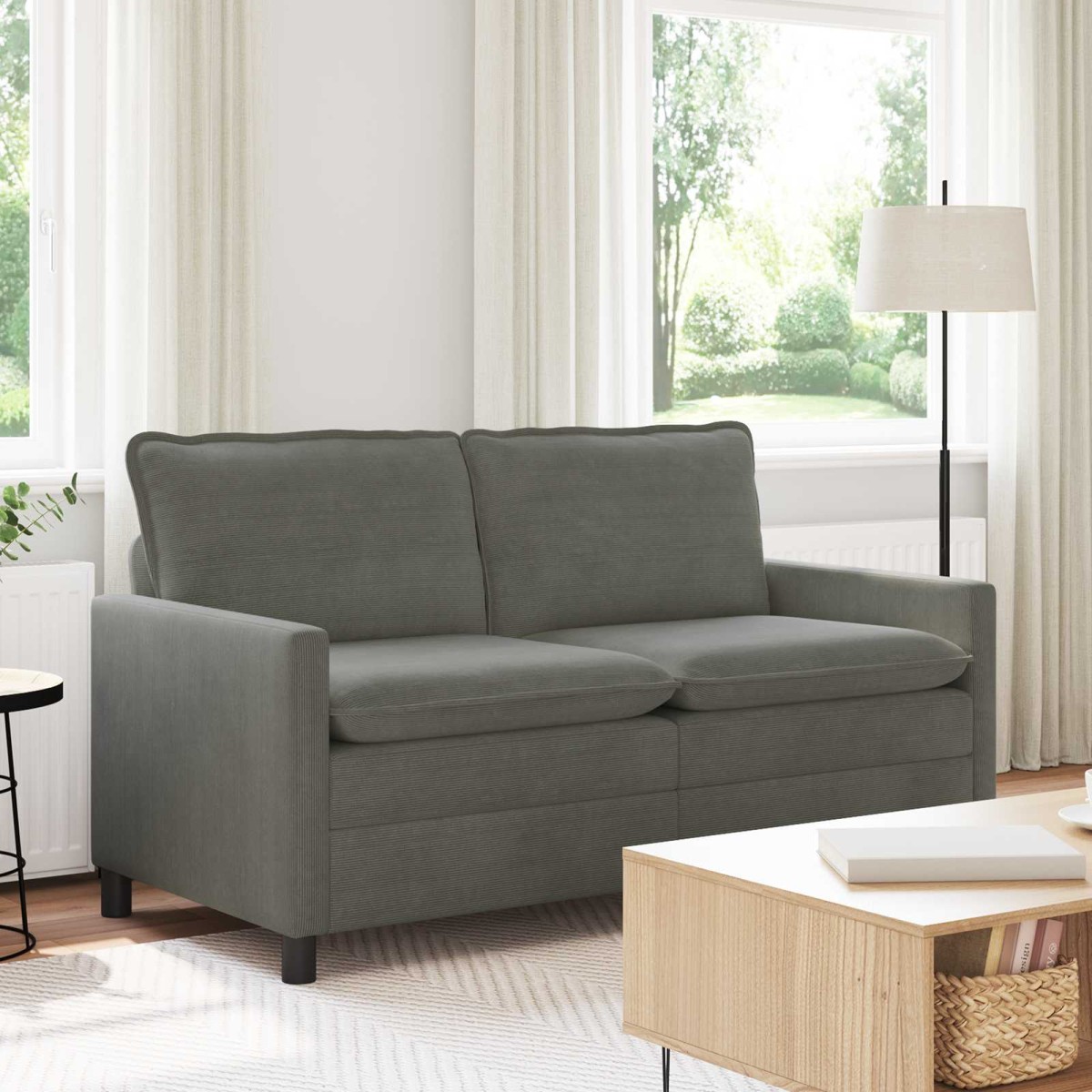vidaXL Καναπές Ανοιχτό γκρι 156 x 81 x 87,5 εκ Ύφασμα