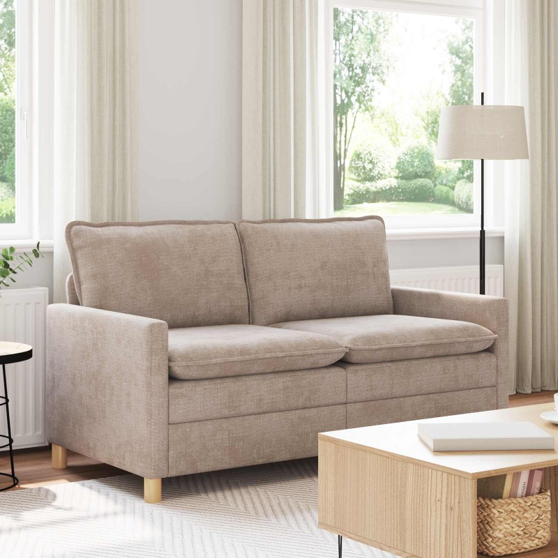 vidaXL Καναπές Μπεζ 156 x 81 x 87,5 εκ Πολυεστέρας