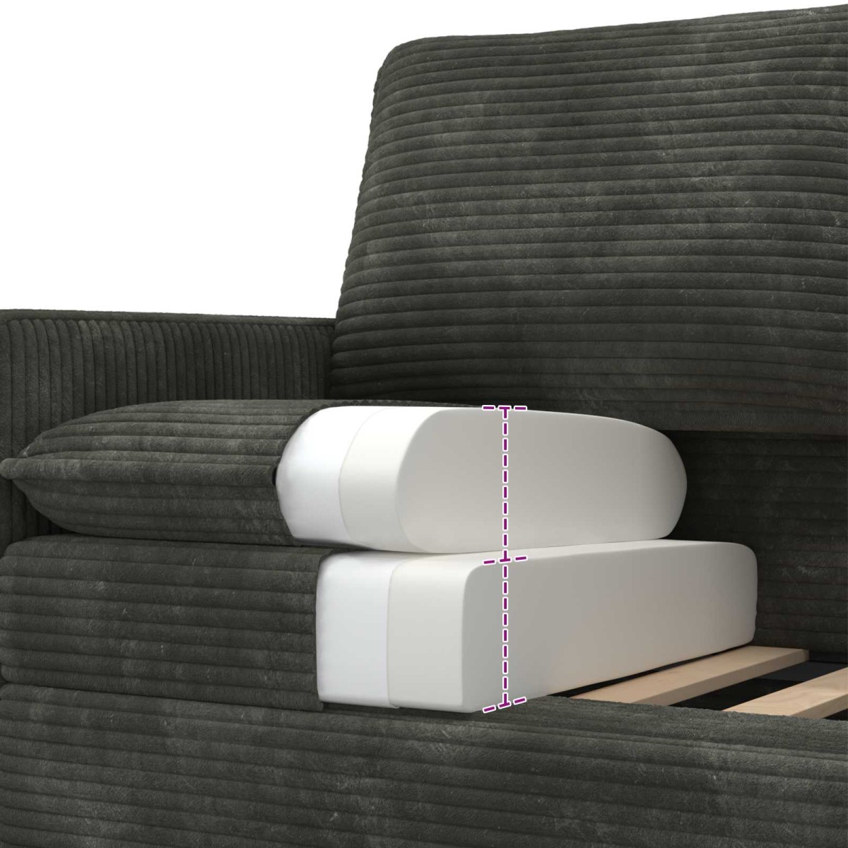 vidaXL Καναπές Ανθρακί 156 x 81 x 87,5 εκ Πολυεστέρας