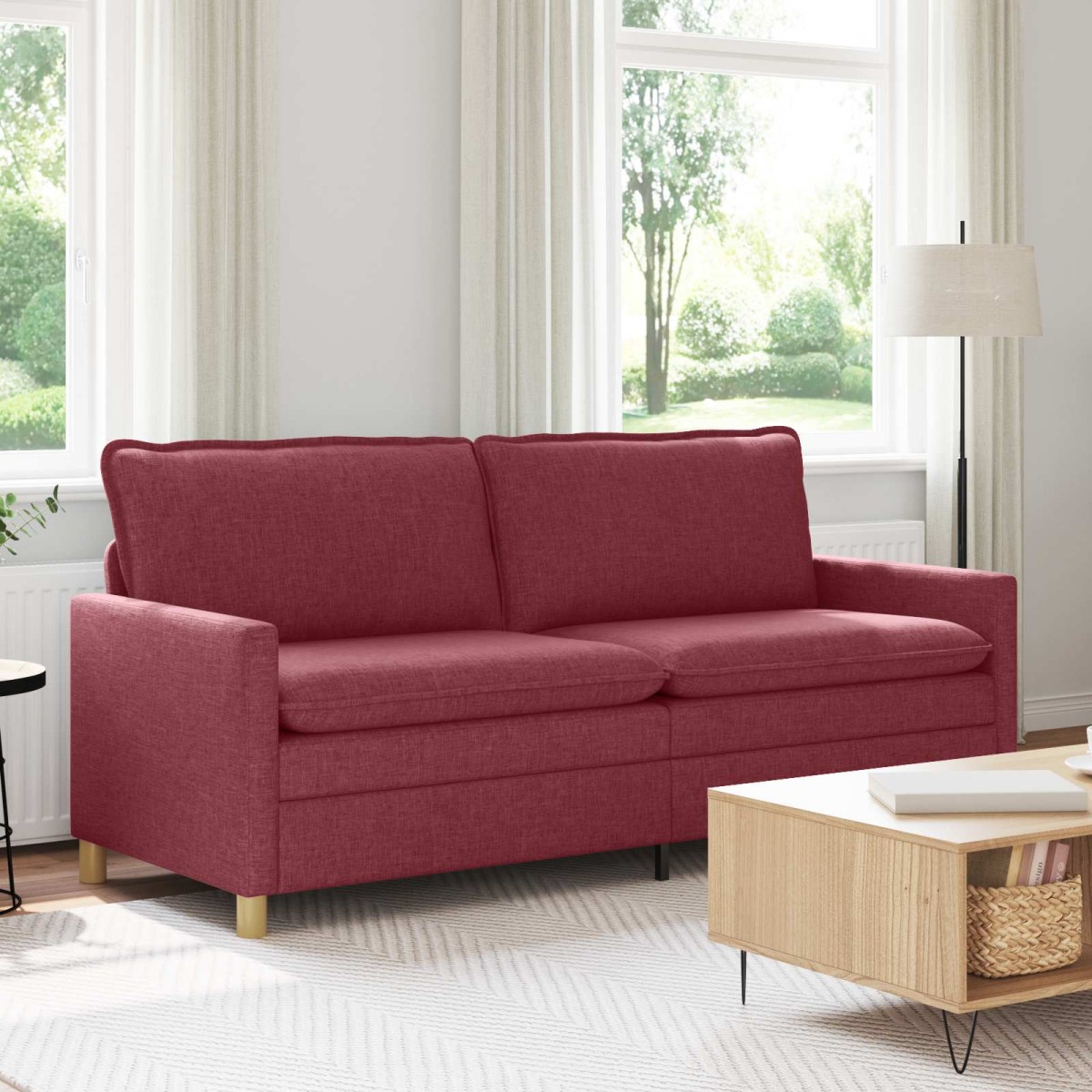 vidaXL Καναπές Κόκκινο 196 x 81 x 87,5 εκ. Ύφασμα