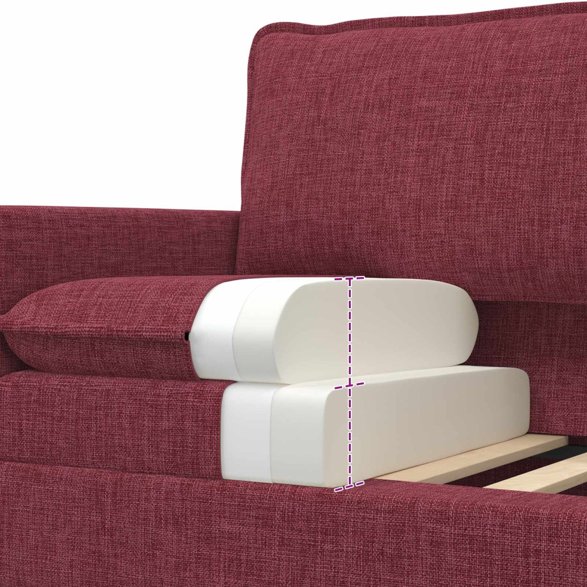 vidaXL Καναπές Κόκκινο 196 x 81 x 87,5 εκ. Ύφασμα