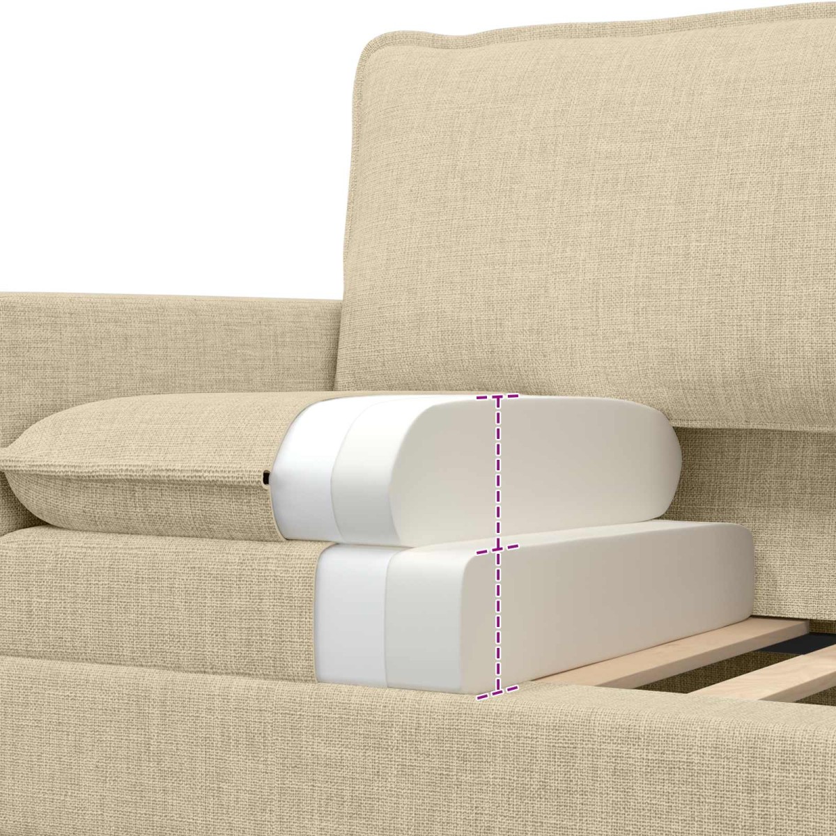 vidaXL Καναπές Κρεμ 196 x 81 x 87,5 εκ. Ύφασμα