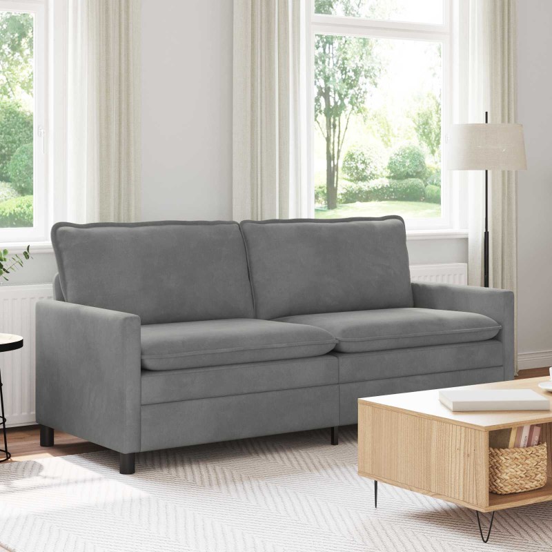 vidaXL Καναπές Σκούρο Γκρι 196 x 81 x 87,5 εκ. Βελούδο