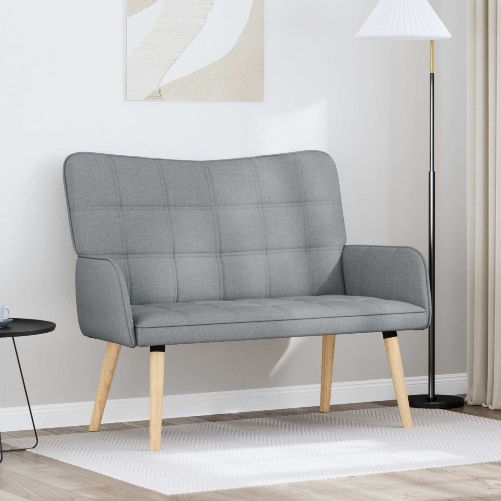 vidaXL Καναπές 2 ατόμων Ανοιχτό γκρι 115 x 61 x 87 εκ. Ύφασμα