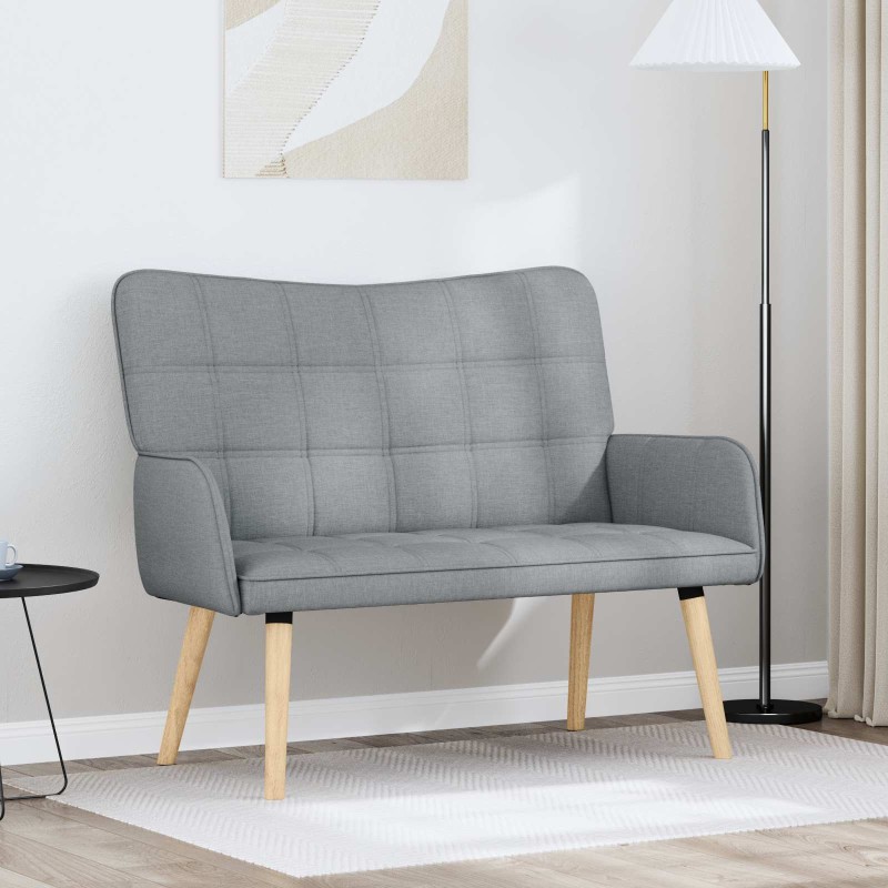 vidaXL Καναπές 2 ατόμων Ανοιχτό γκρι 115 x 61 x 87 εκ. Ύφασμα