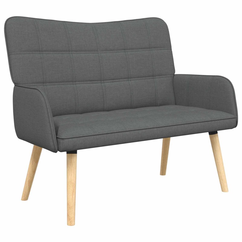 vidaXL Καναπές 2 ατόμων Σκούρο Γκρι 115 x 61 x 87 εκ. Ύφασμα