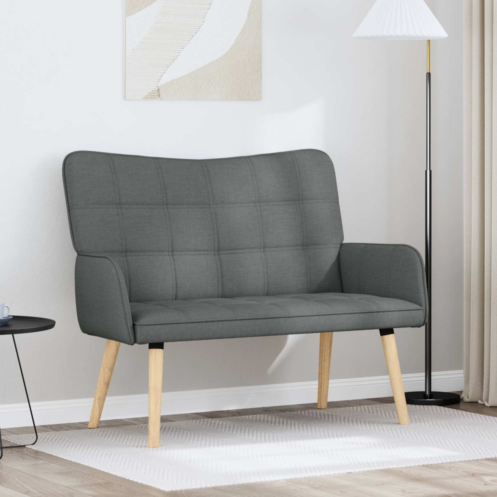 vidaXL Καναπές 2 ατόμων Σκούρο Γκρι 115 x 61 x 87 εκ. Ύφασμα