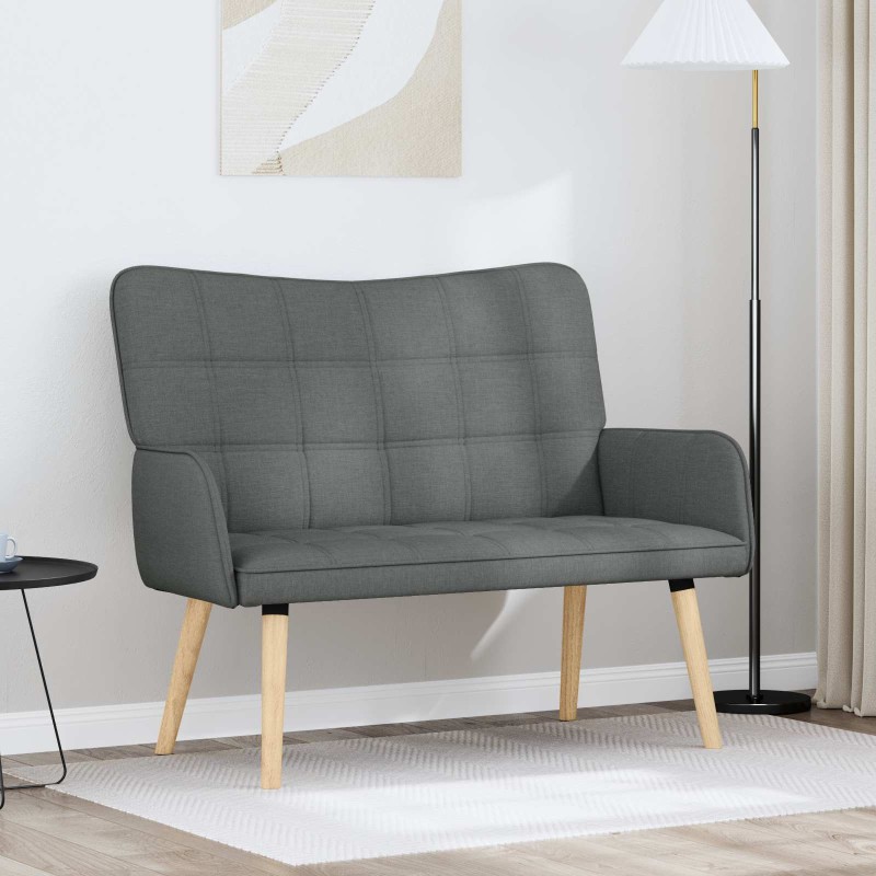 vidaXL Καναπές 2 ατόμων Σκούρο Γκρι 115 x 61 x 87 εκ. Ύφασμα