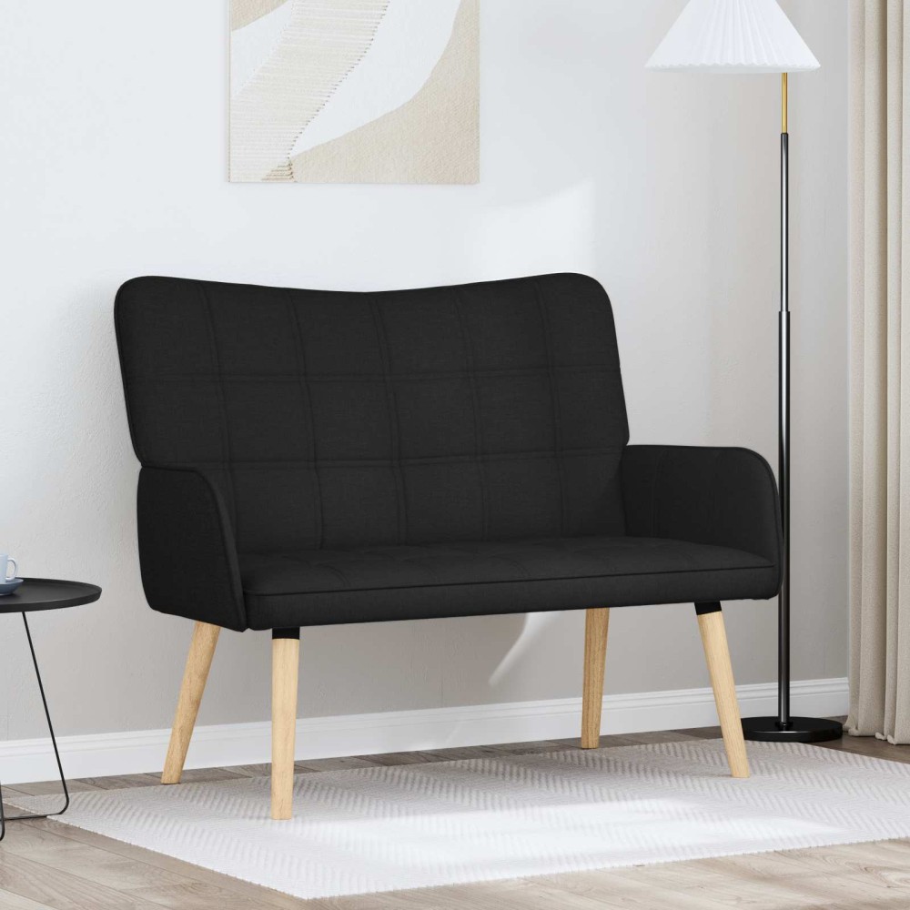vidaXL Καναπές 2 ατόμων Μαύρο 115 x 61 x 87 εκ. Ύφασμα