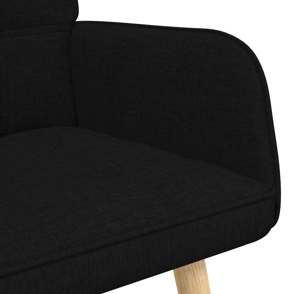 vidaXL Καναπές 2 ατόμων Μαύρο 115 x 61 x 87 εκ. Ύφασμα
