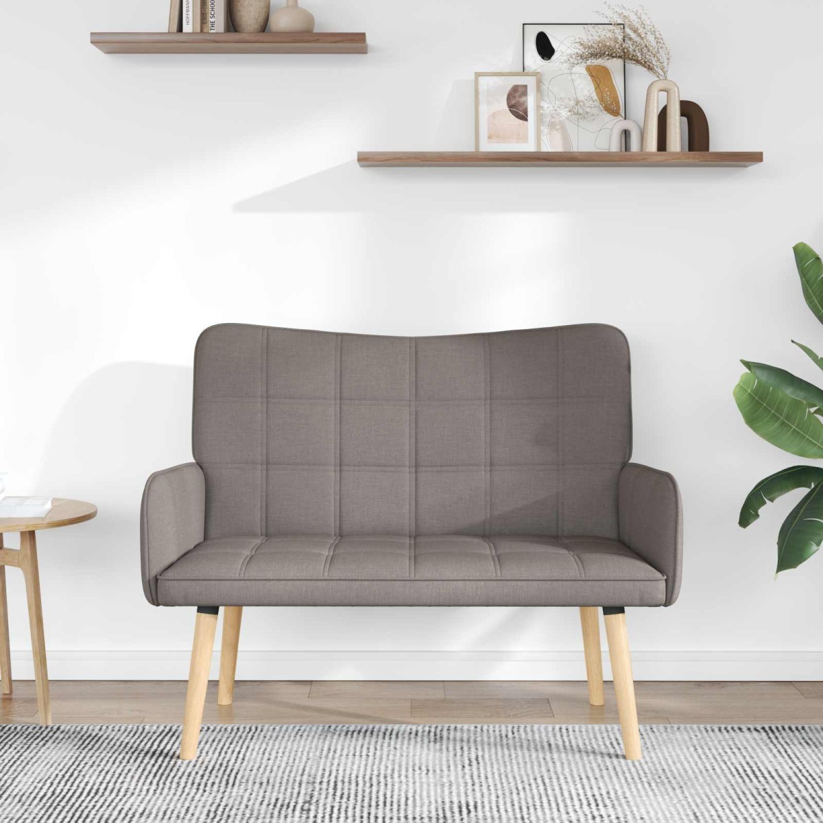 vidaXL Καναπές 2 ατόμων Taupe 115 x 61 x 87 εκ. Ύφασμα