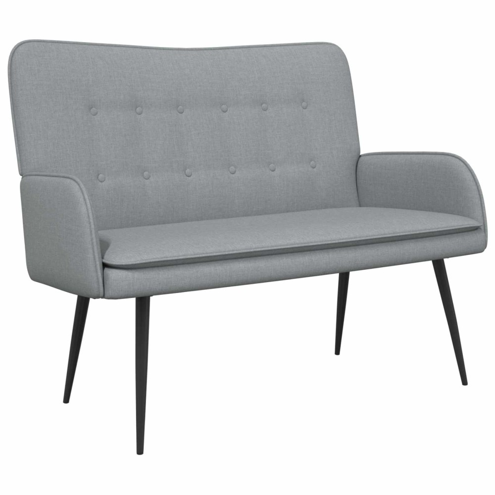 vidaXL Καναπές 2 ατόμων Ανοιχτό γκρι 115 x 61 x 87 εκ. Ύφασμα