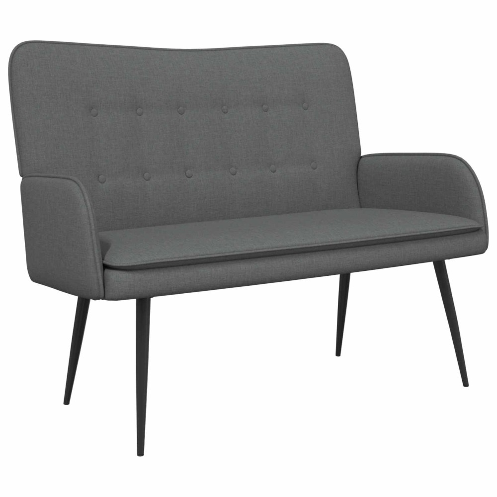 vidaXL Καναπές 2 ατόμων Σκούρο Γκρι 115 x 61 x 87 εκ. Ύφασμα