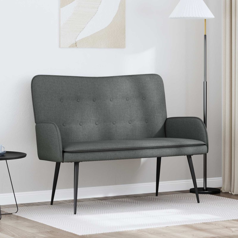 vidaXL Καναπές 2 ατόμων Σκούρο Γκρι 115 x 61 x 87 εκ. Ύφασμα