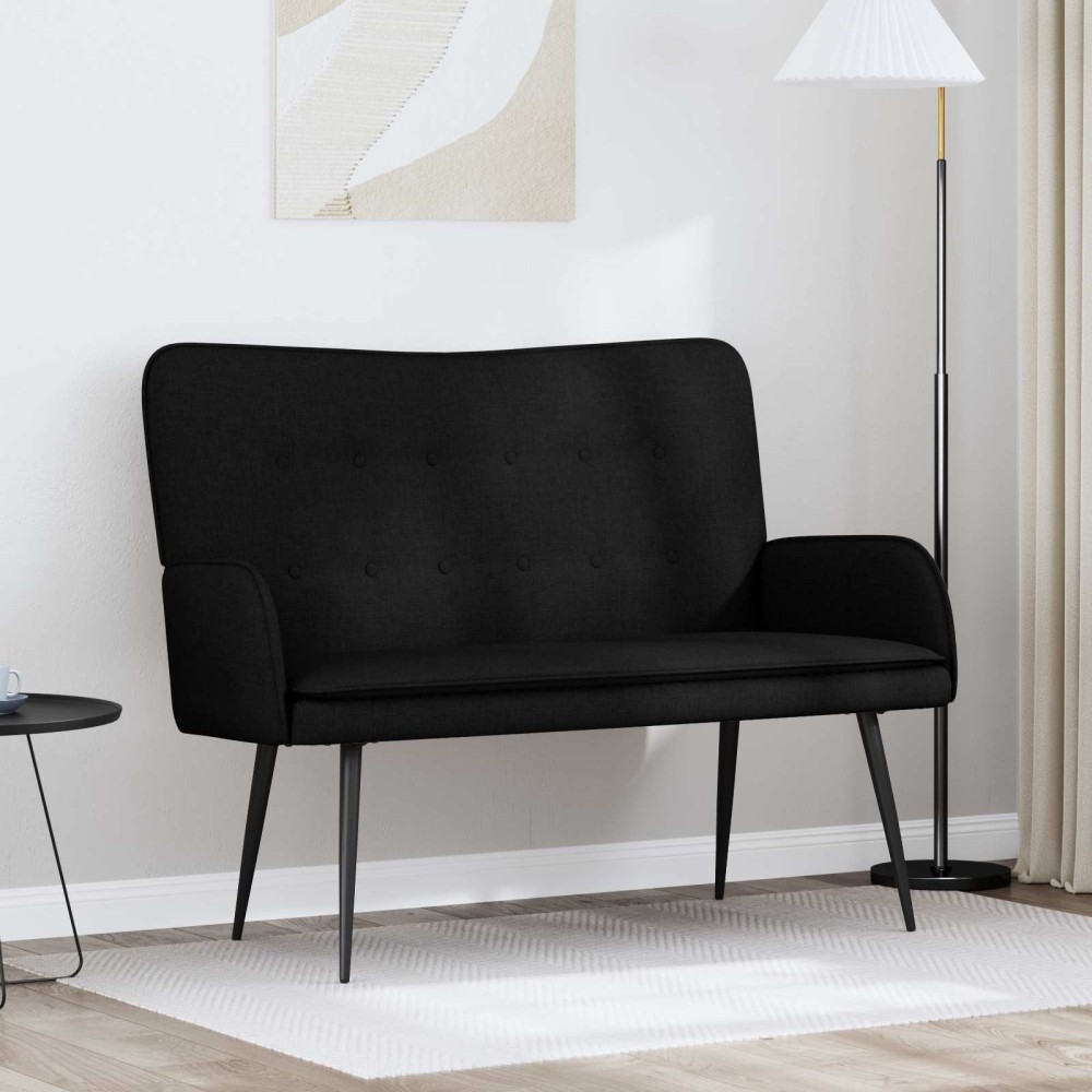 vidaXL Καναπές 2 ατόμων Μαύρο 115 x 61 x 87 εκ. Ύφασμα
