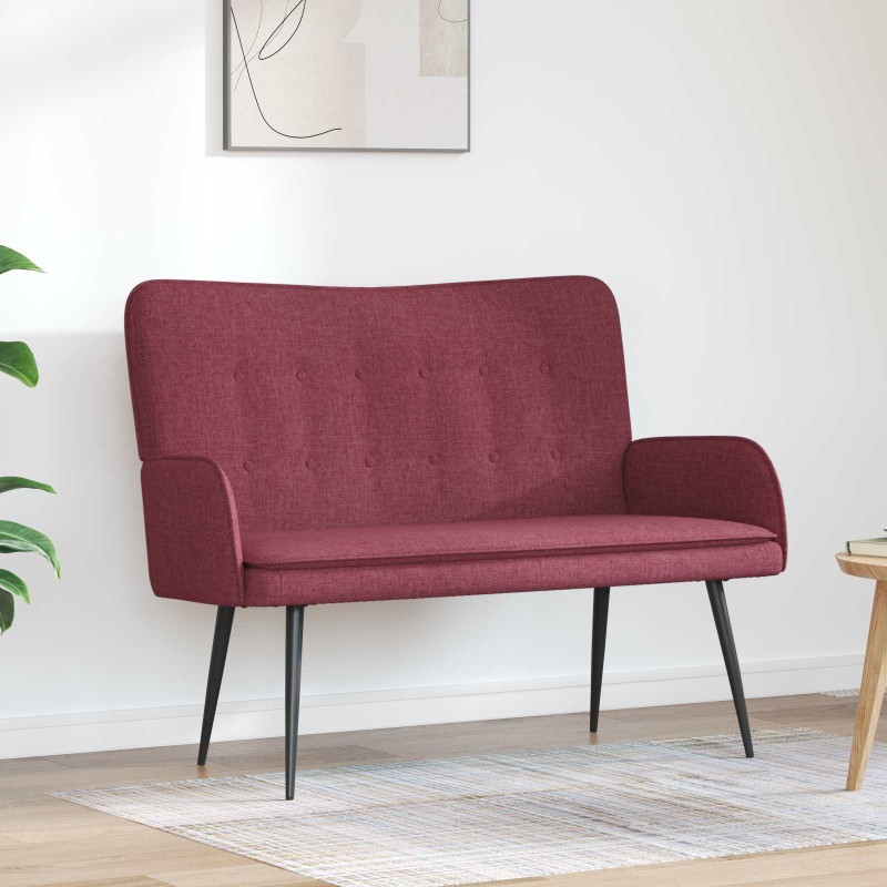 vidaXL Καναπές 2 ατόμων Κόκκινο 115 x 61 x 87 εκ. Ύφασμα