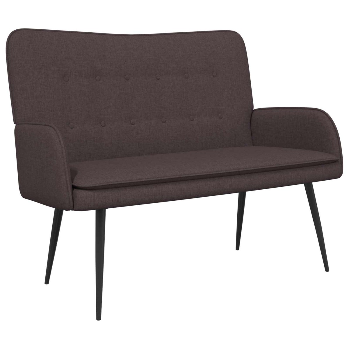 vidaXL Καναπές 2 ατόμων Σκούρο Καφέ 115 x 61 x 87 εκ. Ύφασμα