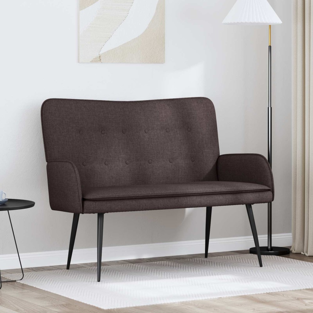 vidaXL Καναπές 2 ατόμων Σκούρο Καφέ 115 x 61 x 87 εκ. Ύφασμα