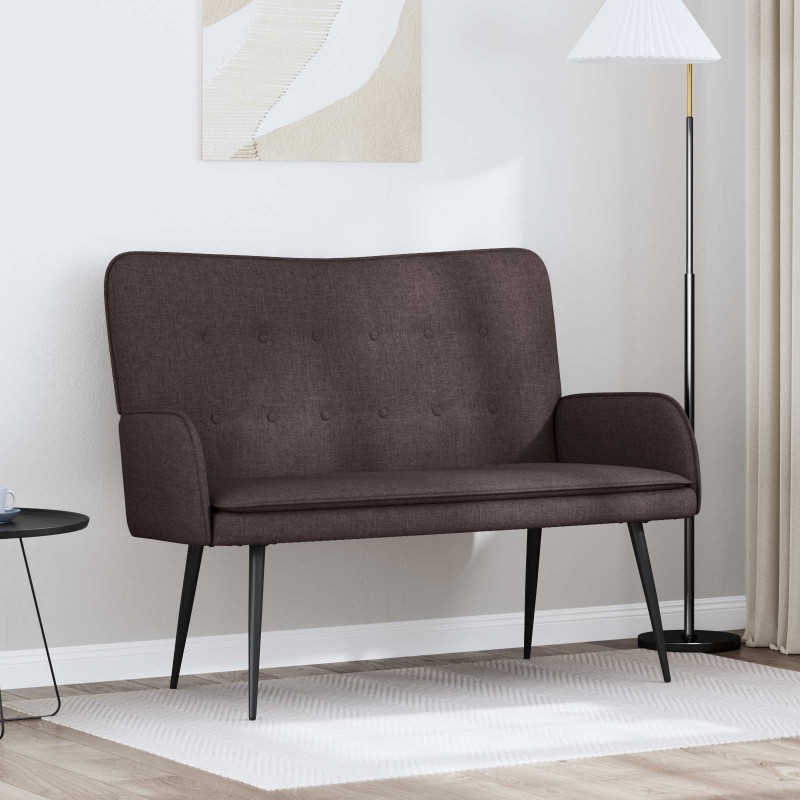 vidaXL Καναπές 2 ατόμων Σκούρο Καφέ 115 x 61 x 87 εκ. Ύφασμα