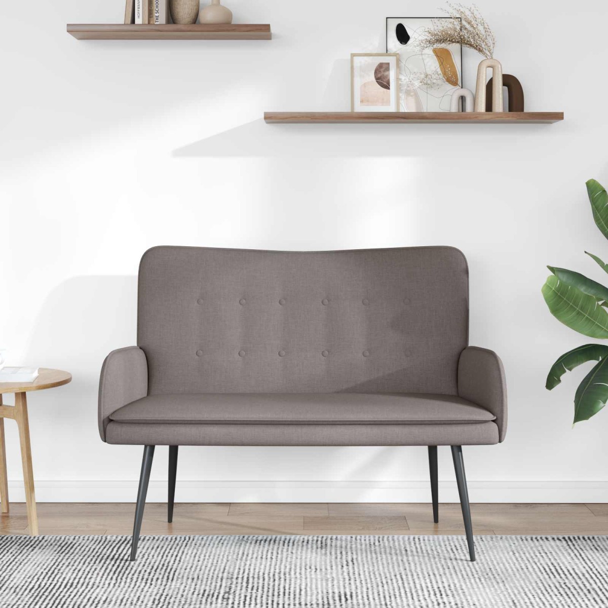 vidaXL Καναπές 2 ατόμων Taupe 115 x 61 x 87 εκ. Ύφασμα