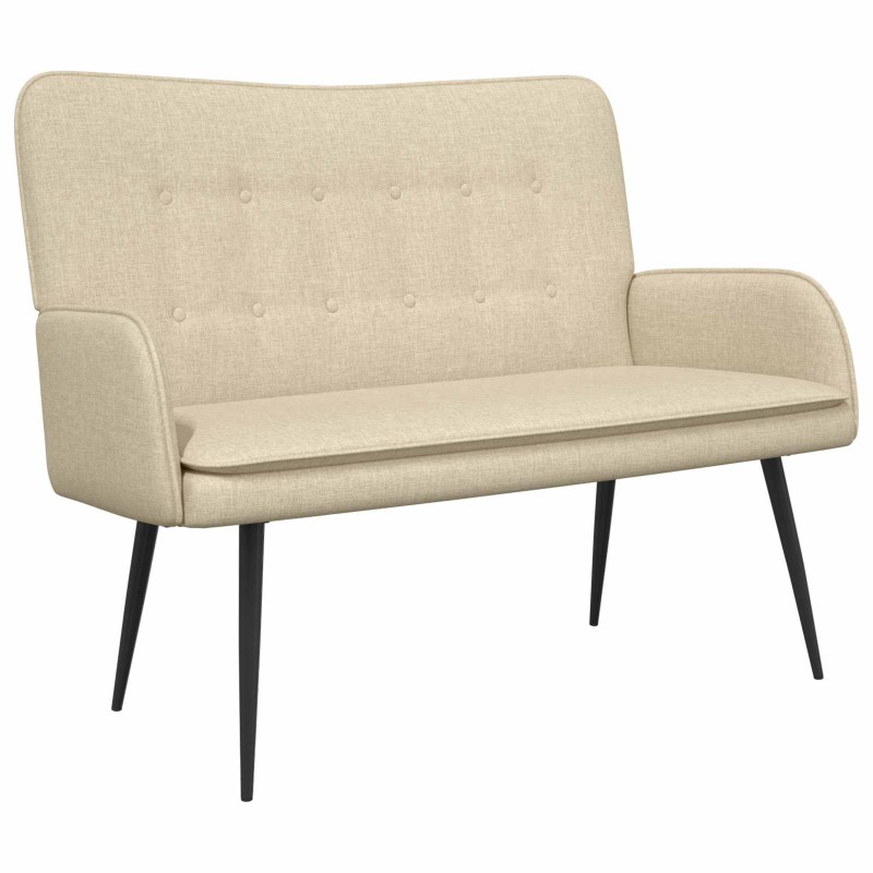 vidaXL Καναπές 2 ατόμων Κρεμ 115 x 61 x 87 εκ. Ύφασμα