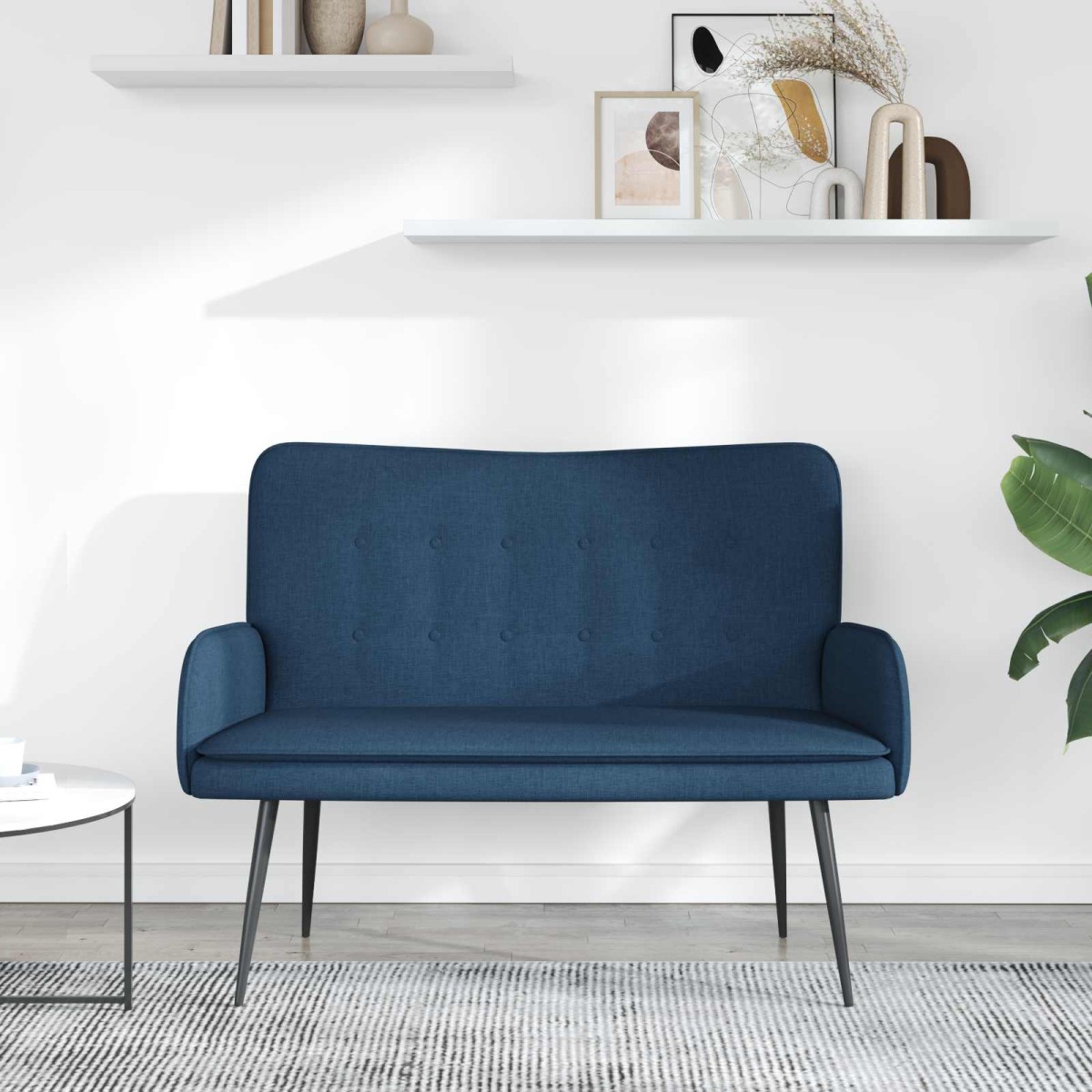 vidaXL Καναπές 2 ατόμων Μπλε 115 x 61 x 87 εκ. Ύφασμα