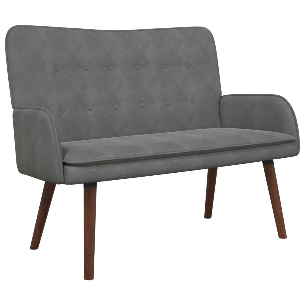 vidaXL Καναπές 2 ατόμων Σκούρο Γκρι 115 x 61 x 87 εκ. Βελούδο