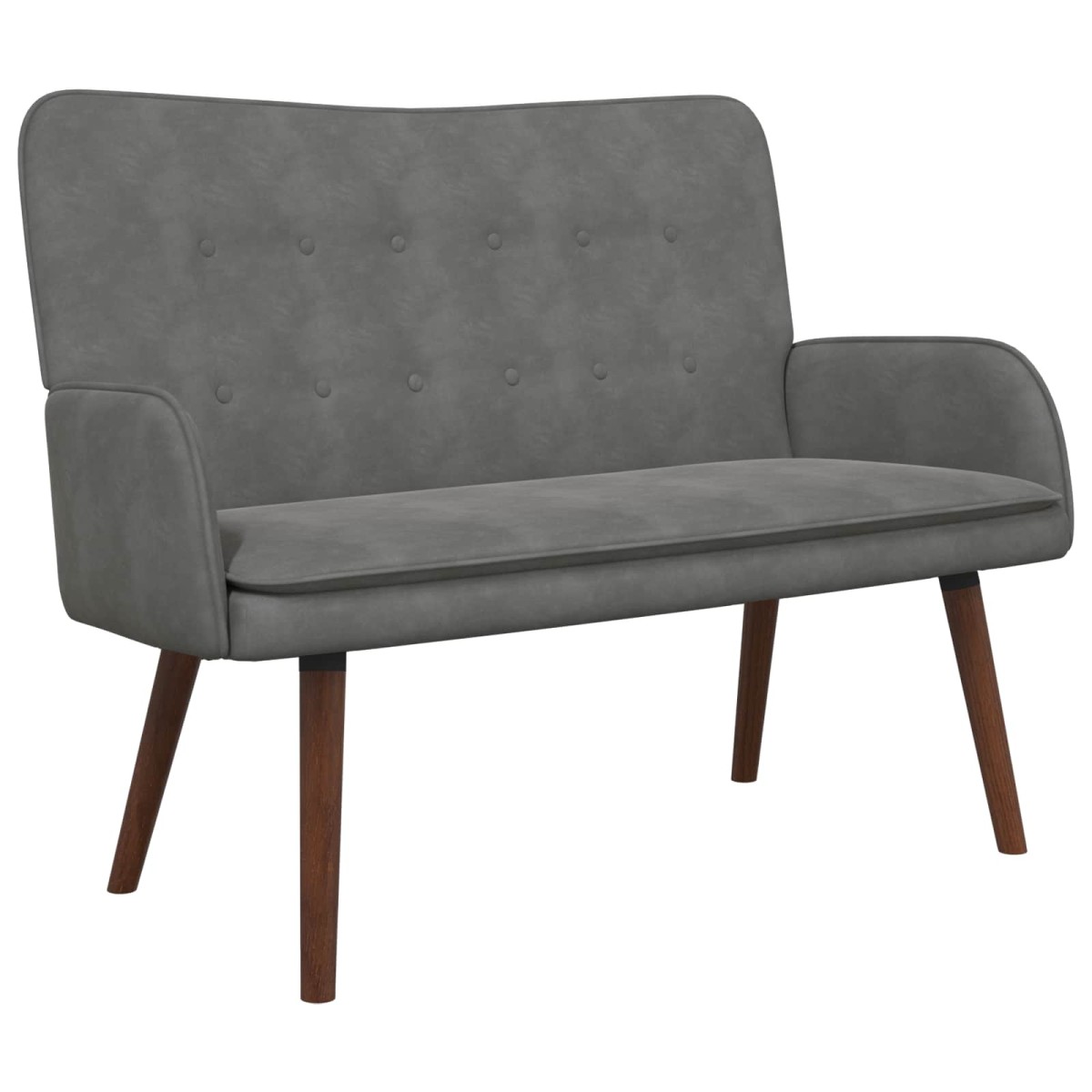 vidaXL Καναπές 2 ατόμων Σκούρο Γκρι 115 x 61 x 87 εκ. Βελούδο