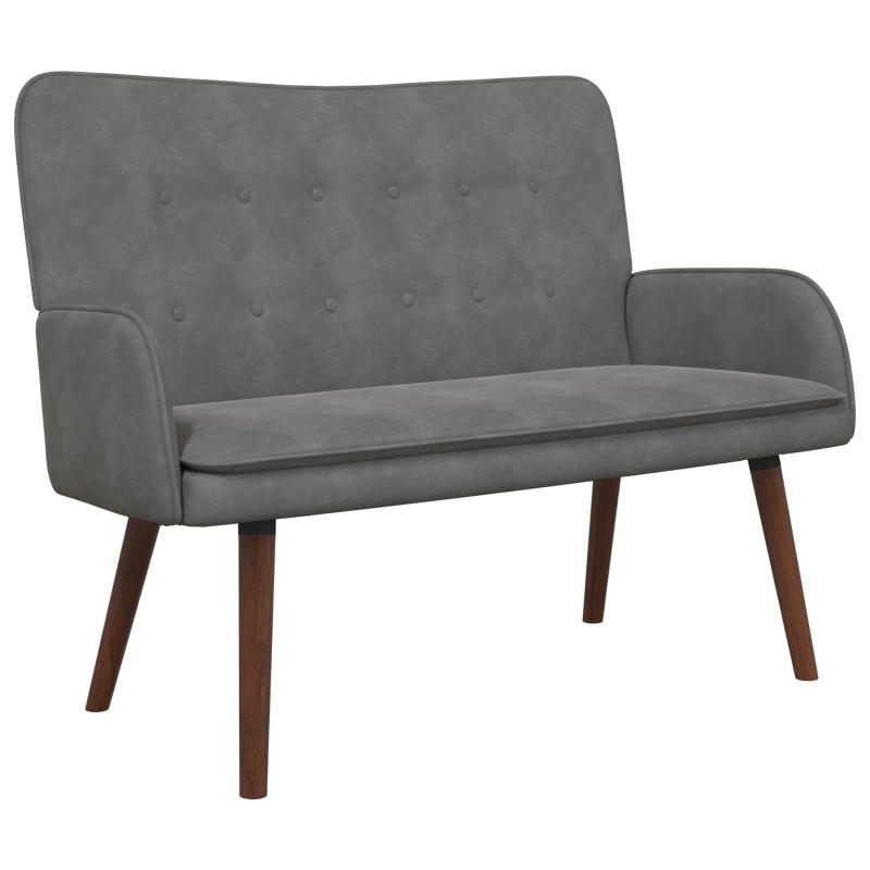 vidaXL Καναπές 2 ατόμων Σκούρο Γκρι 115 x 61 x 87 εκ. Βελούδο