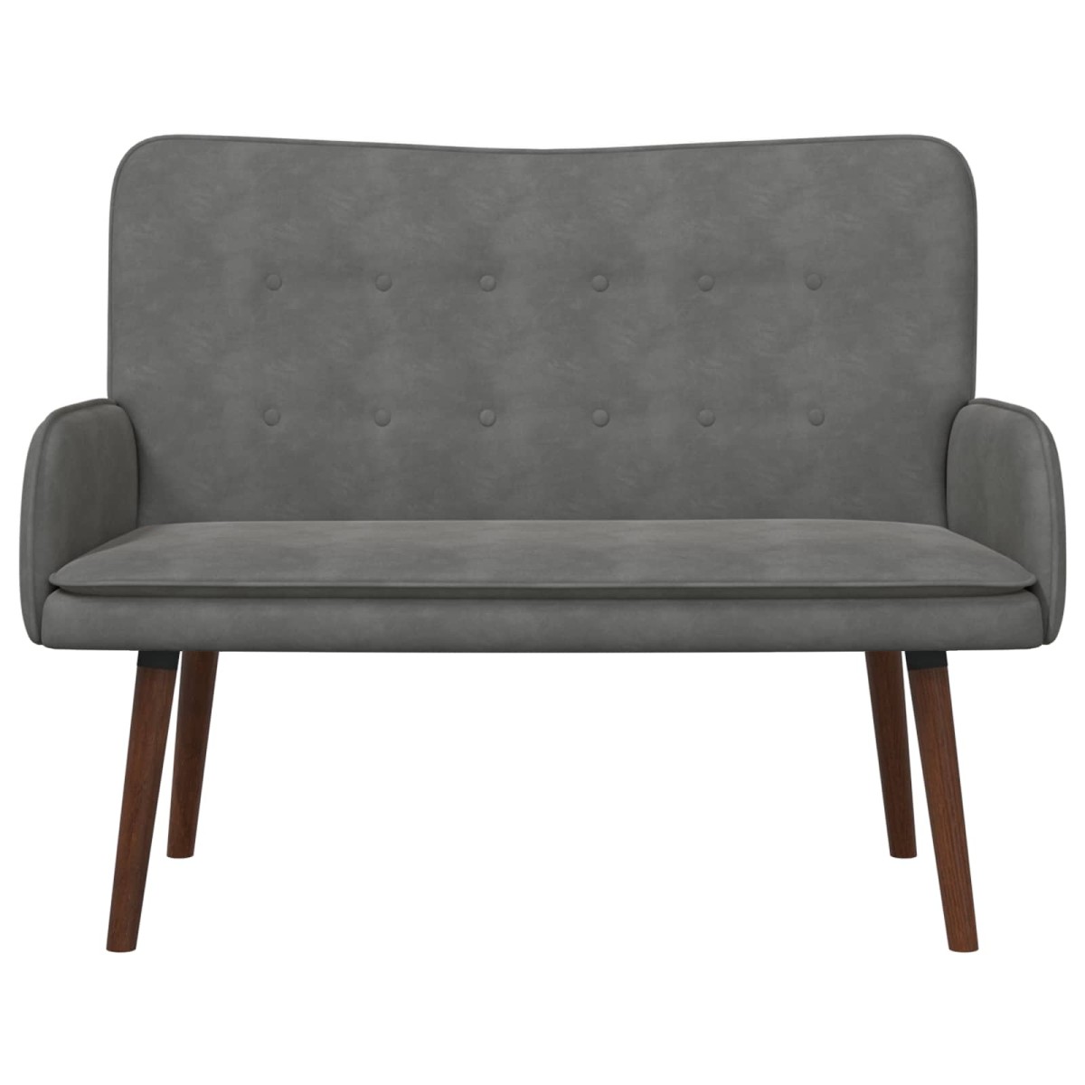 vidaXL Καναπές 2 ατόμων Σκούρο Γκρι 115 x 61 x 87 εκ. Βελούδο