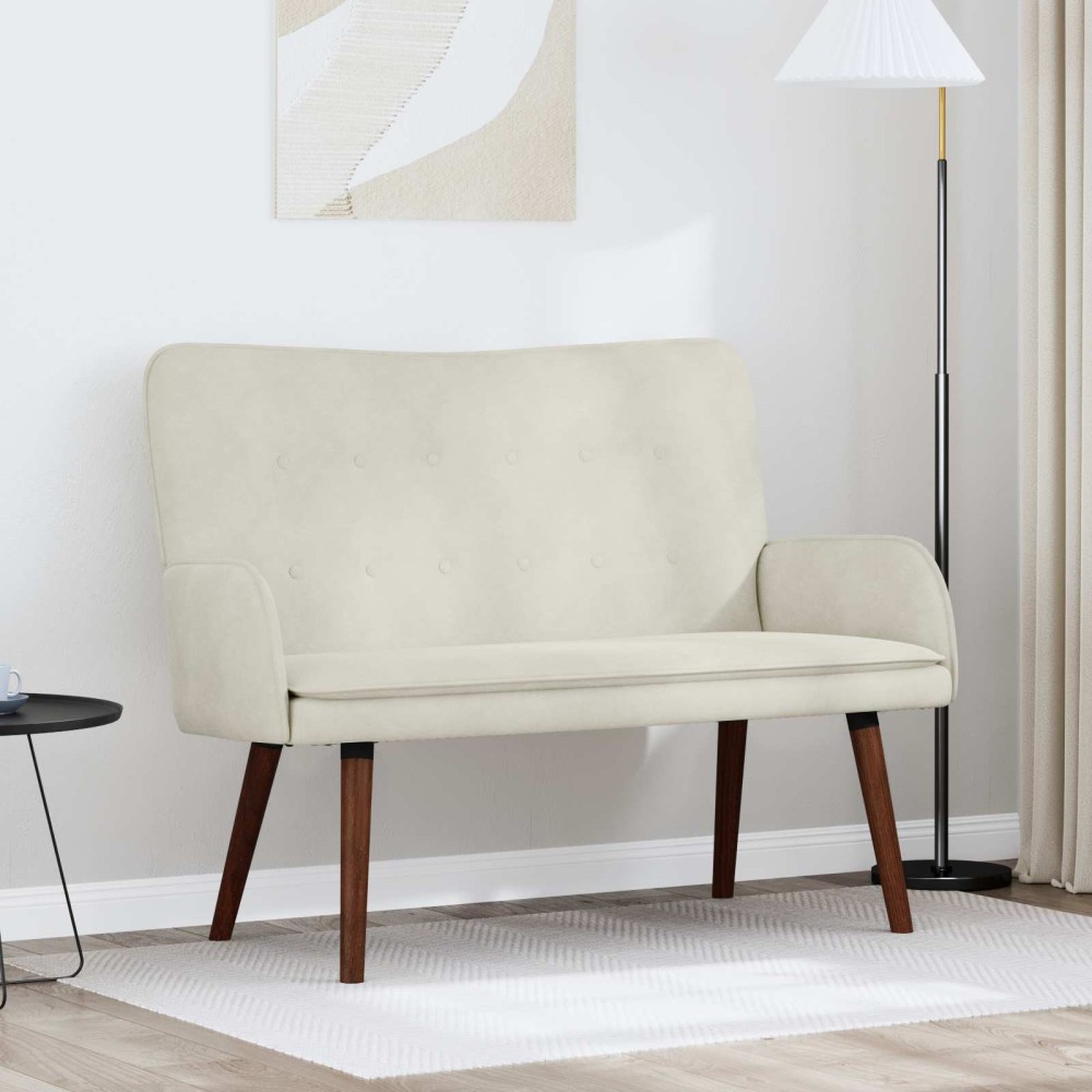 vidaXL Καναπές 2 ατόμων Κρεμ 115 x 61 x 87 εκ. Βελούδο