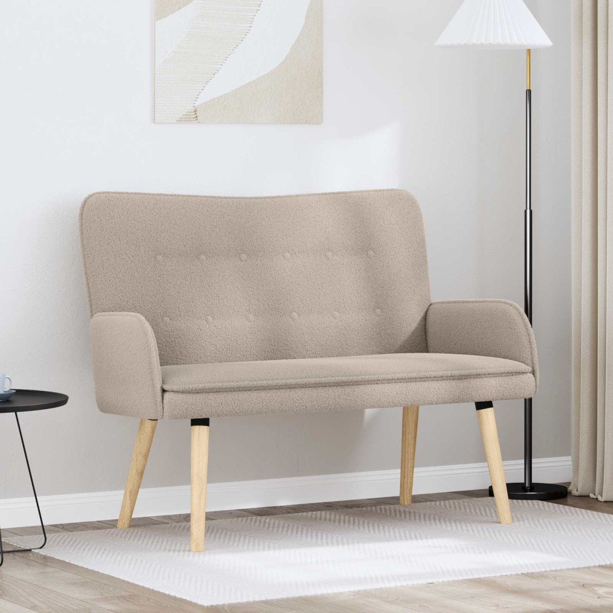 vidaXL Καναπές 2 ατόμων Ανοιχτό γκρι 115 x 61 x 87 εκ. Μπουκλέ