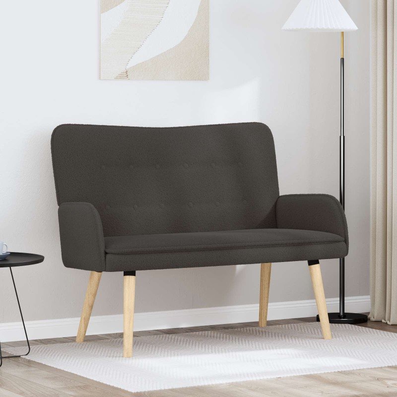 vidaXL Καναπές 2 ατόμων Σκούρο Γκρι 115 x 61 x 87 εκ. Μπουκλέ