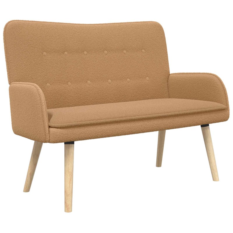 vidaXL Καναπές 2 ατόμων Μπεζ 115 x 61 x 87 εκ. Μπουκλέ