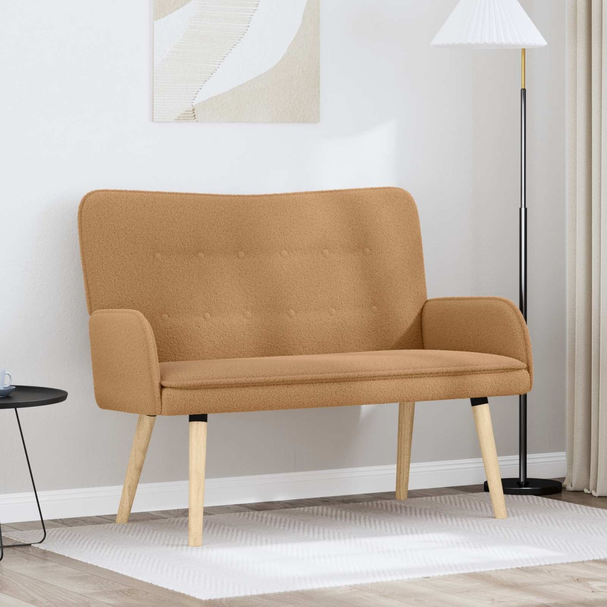 vidaXL Καναπές 2 ατόμων Μπεζ 115 x 61 x 87 εκ. Μπουκλέ