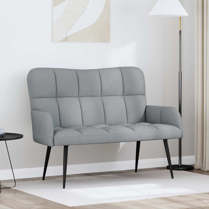 vidaXL Καναπές 2 ατόμων Ανοιχτό γκρι 115 x 61 x 87 εκ. Ύφασμα